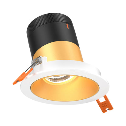 Moda White 3-Inch LED Recessed Downlight in Gold (Sloped Ceiling).