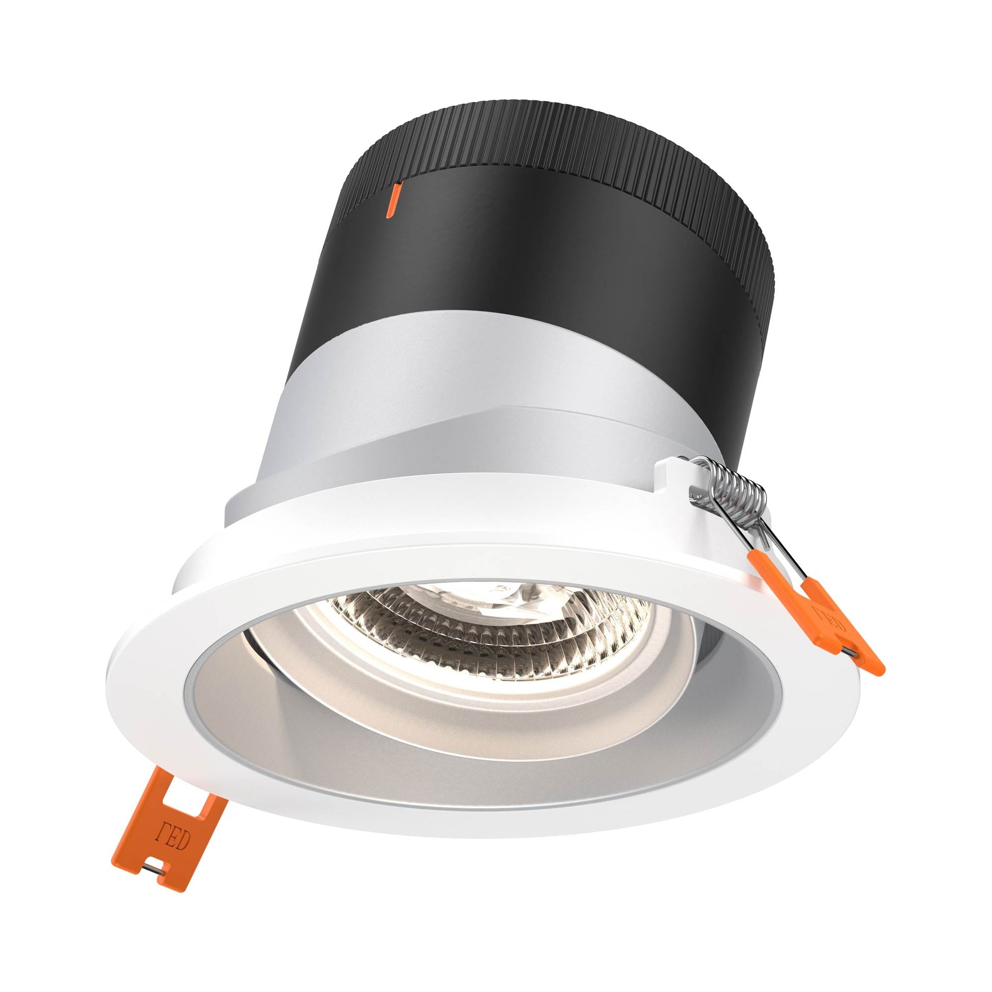 Moda White 4-Inch LED Recessed Downlight in Alzak (Gimbal).