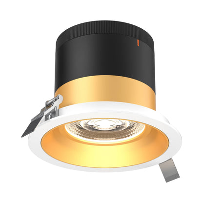Moda White 6-Inch LED Recessed Downlight in Gold (Regular Ceiling).