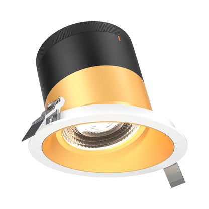 Moda White 6-Inch LED Recessed Downlight in Gold (Sloped Ceiling).