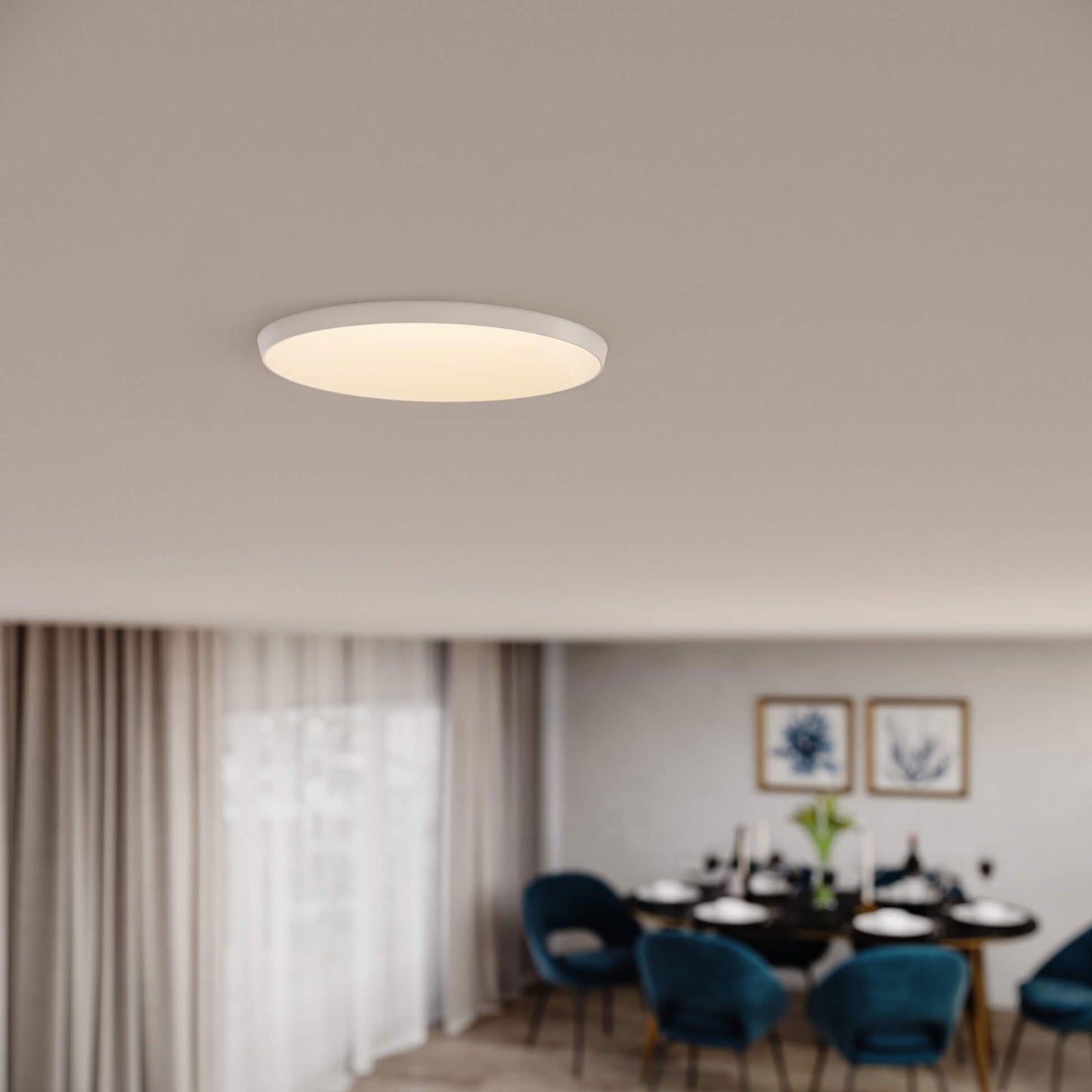 Nest Trimless LED Recessed Downlight in dining room.
