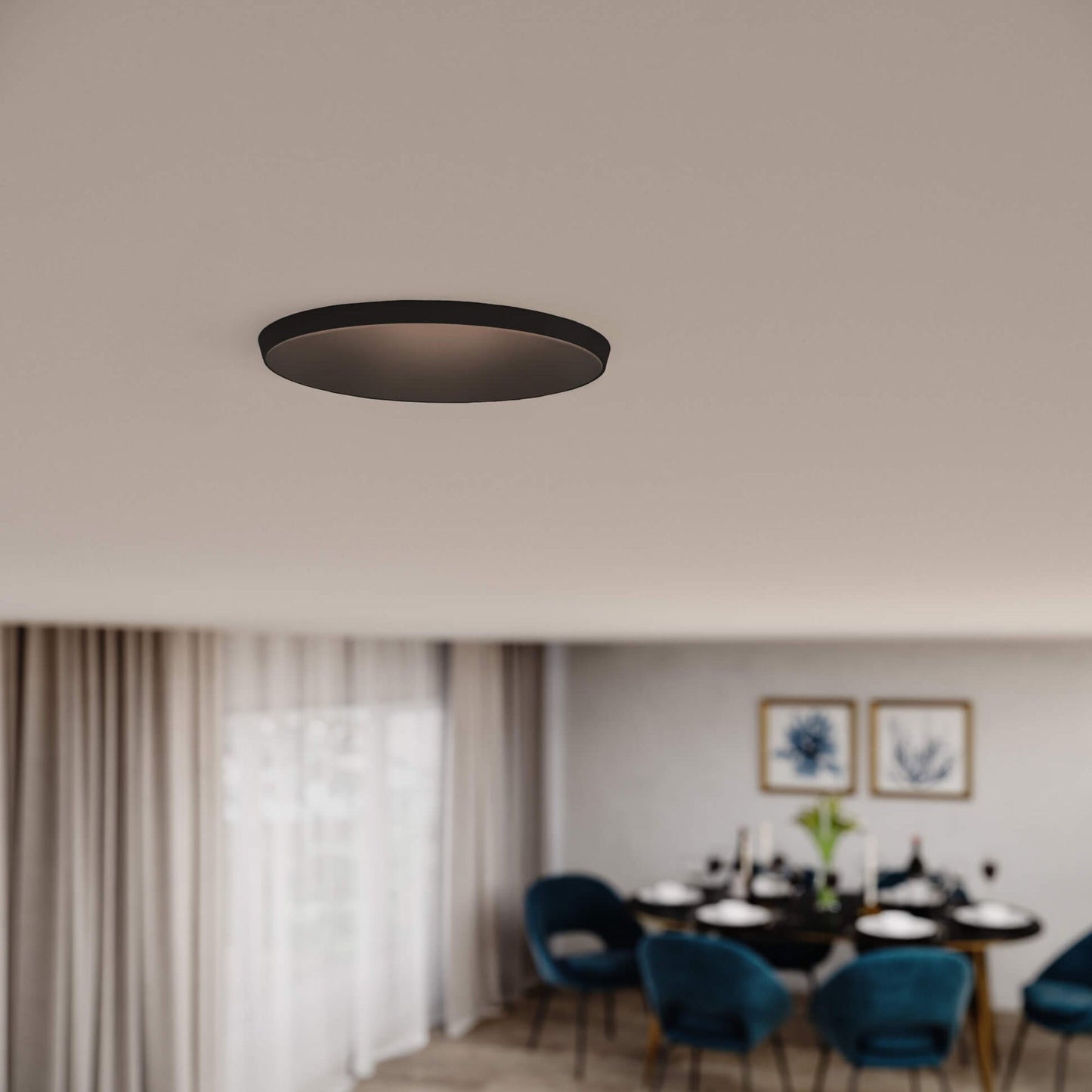 Nest Trimless LED Recessed Downlight in dining room.