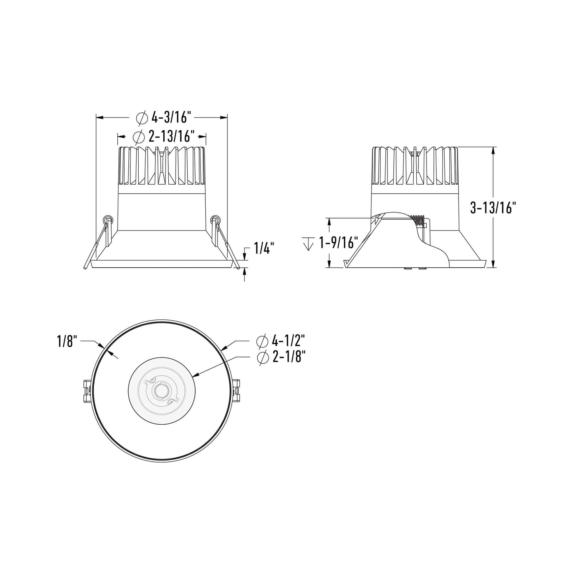 Nest Trimless LED Recessed Downlight - line drawing.