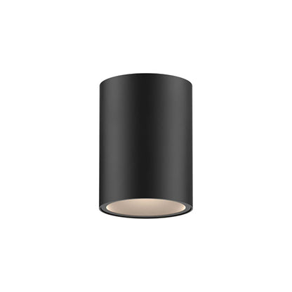 Pillar Cylinder LED Flush Mount Ceiling Light in Black (8-Inch).