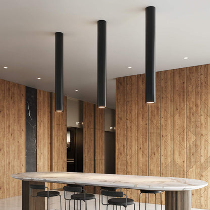 Pillar Cylinder LED Flush Mount Ceiling Light in office.