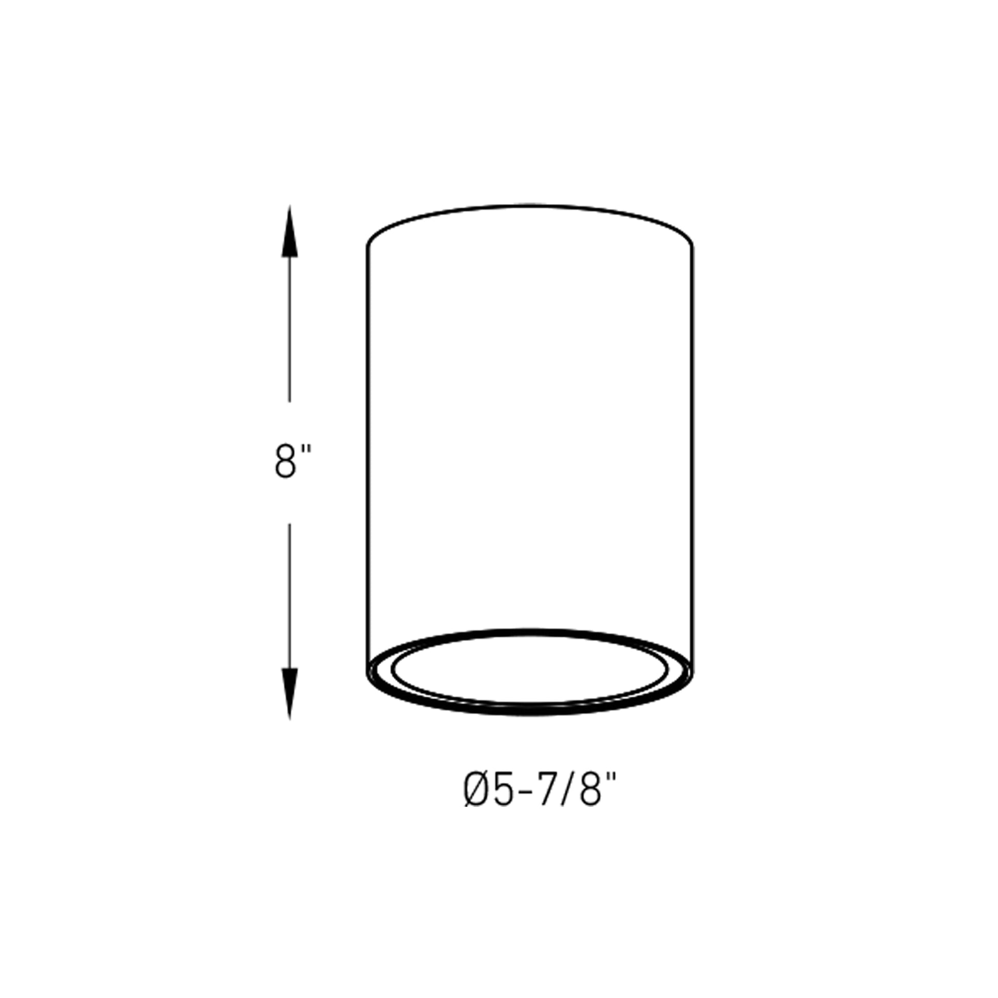 Pillar Cylinder LED Flush Mount Ceiling Light - line drawing.