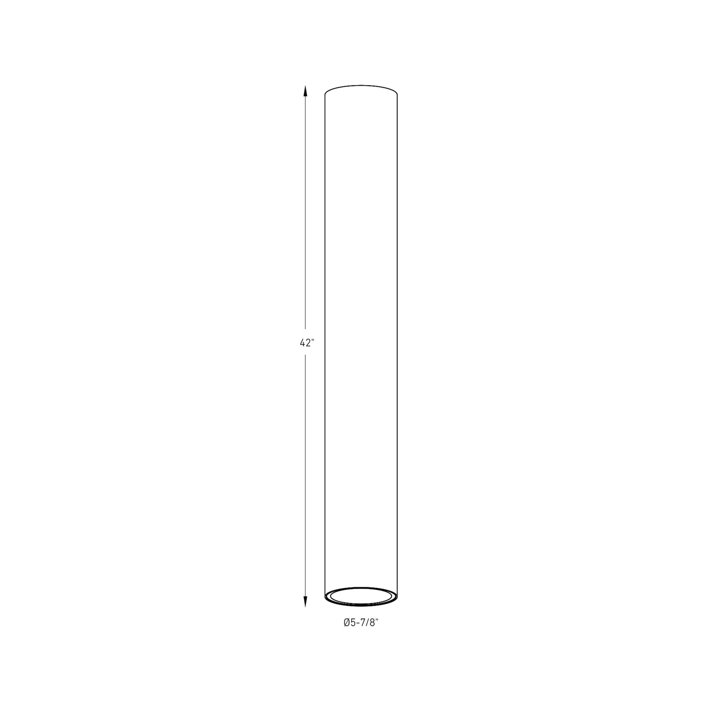 Pillar Cylinder LED Flush Mount Ceiling Light - line drawing.