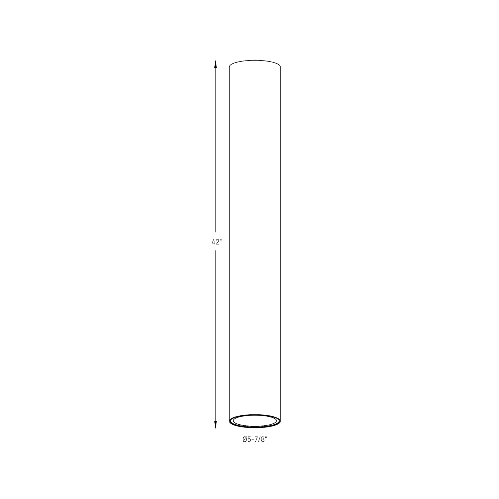 Pillar Cylinder LED Flush Mount Ceiling Light - line drawing.