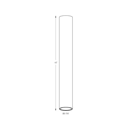 Pillar Cylinder LED Flush Mount Ceiling Light - line drawing.