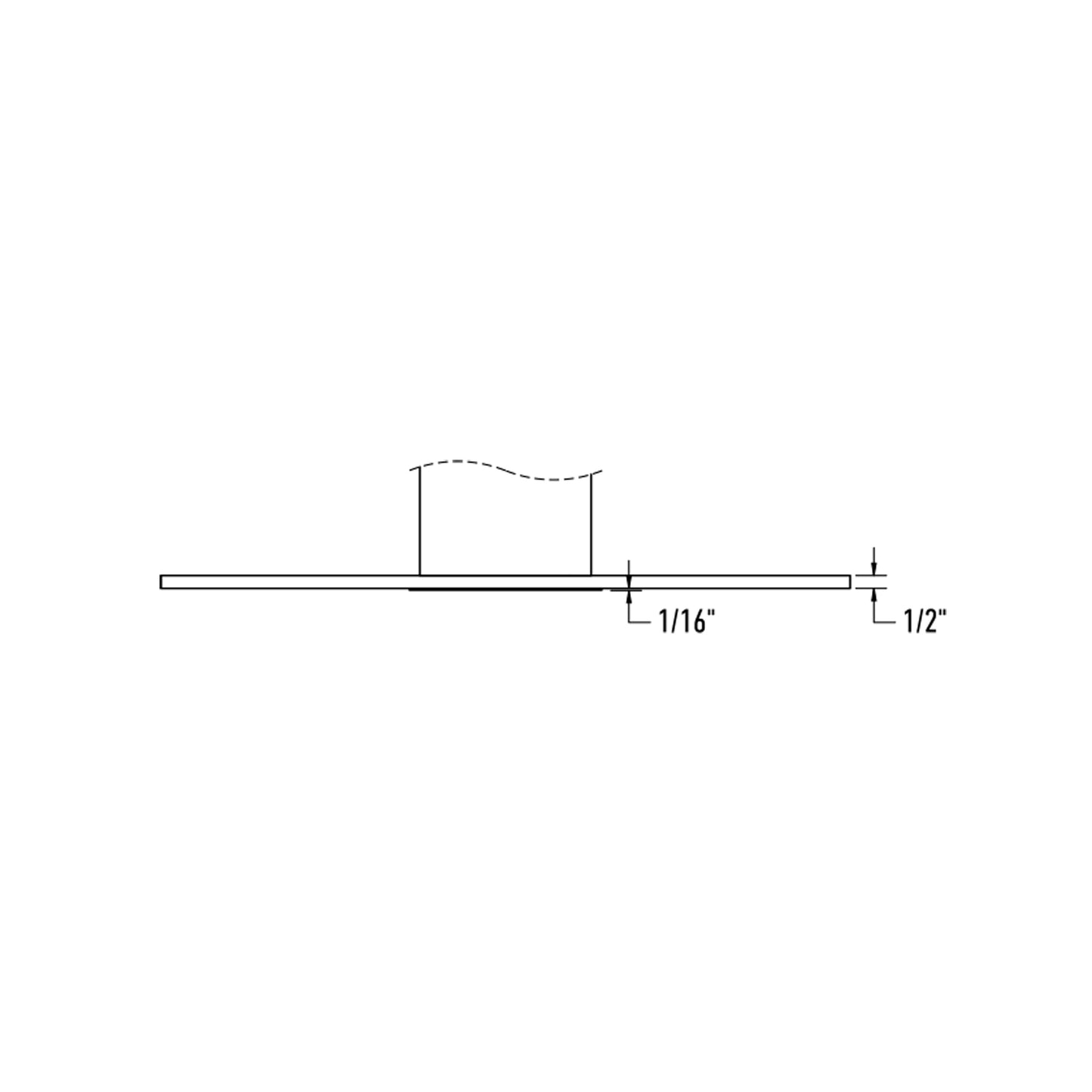 Pillar Mounting Reflector and 24-Inch Felt Disk - line drawing.