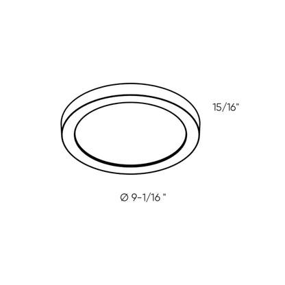 Prime Coastal LED Flush Mount Ceiling Light - line drawing.