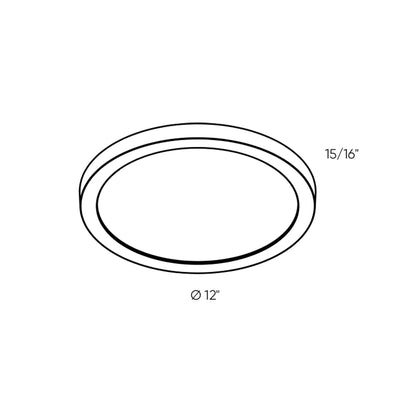 Prime Coastal LED Flush Mount Ceiling Light - line drawing.