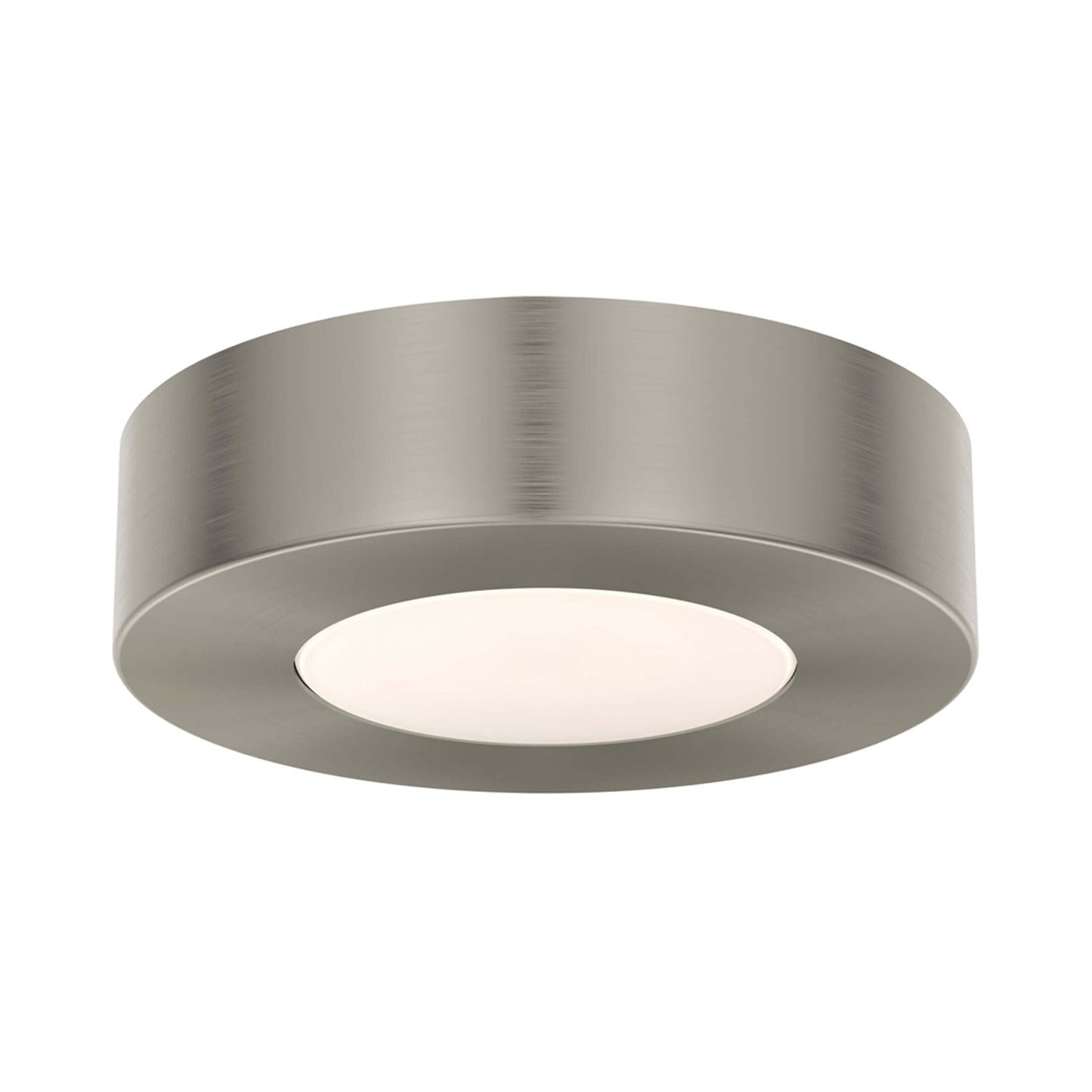 Push Puck LED Undercabinet Light in Satin Nickel.