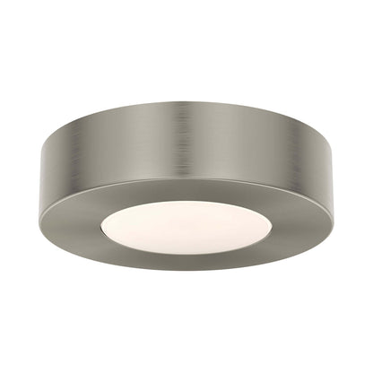 Push Puck LED Undercabinet Light in Satin Nickel.