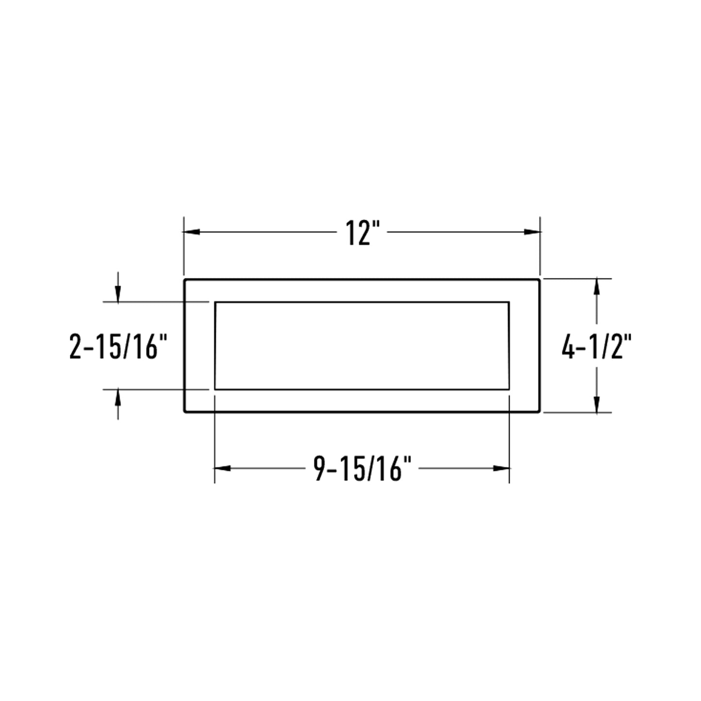 Rise LED Step Light - line drawing.