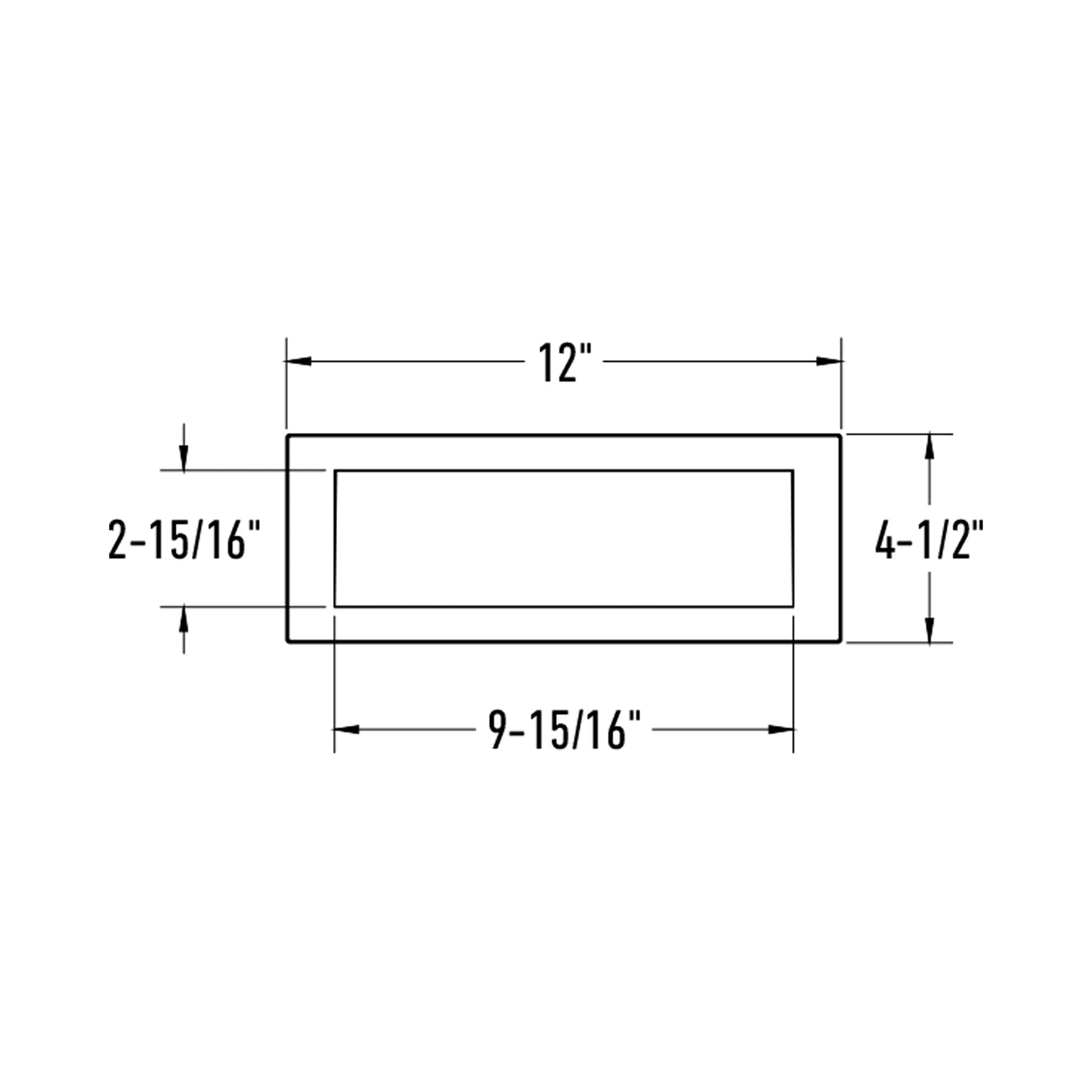Rise LED Step Light - line drawing.