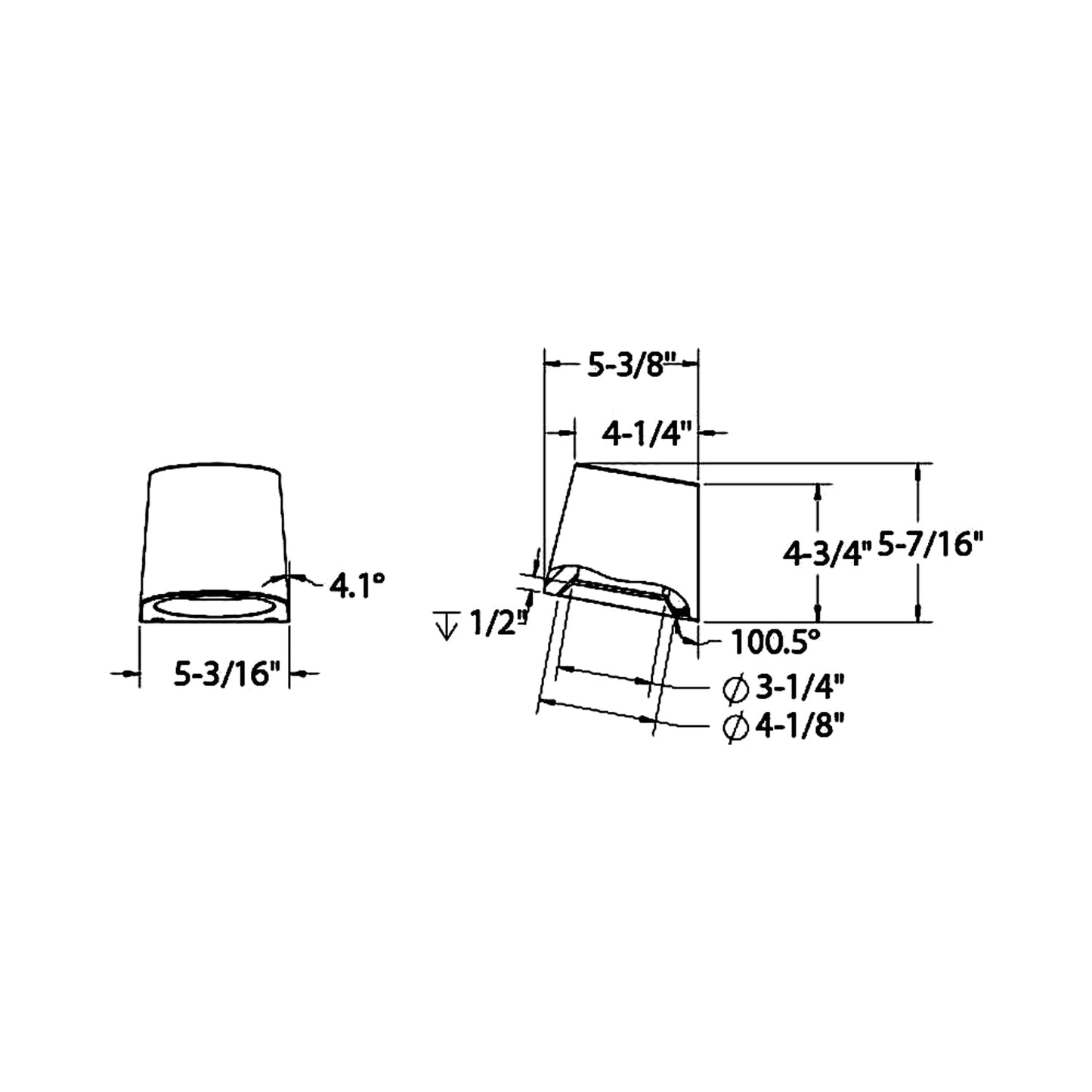 Shield Outdoor LED Wall Light - line drawing.