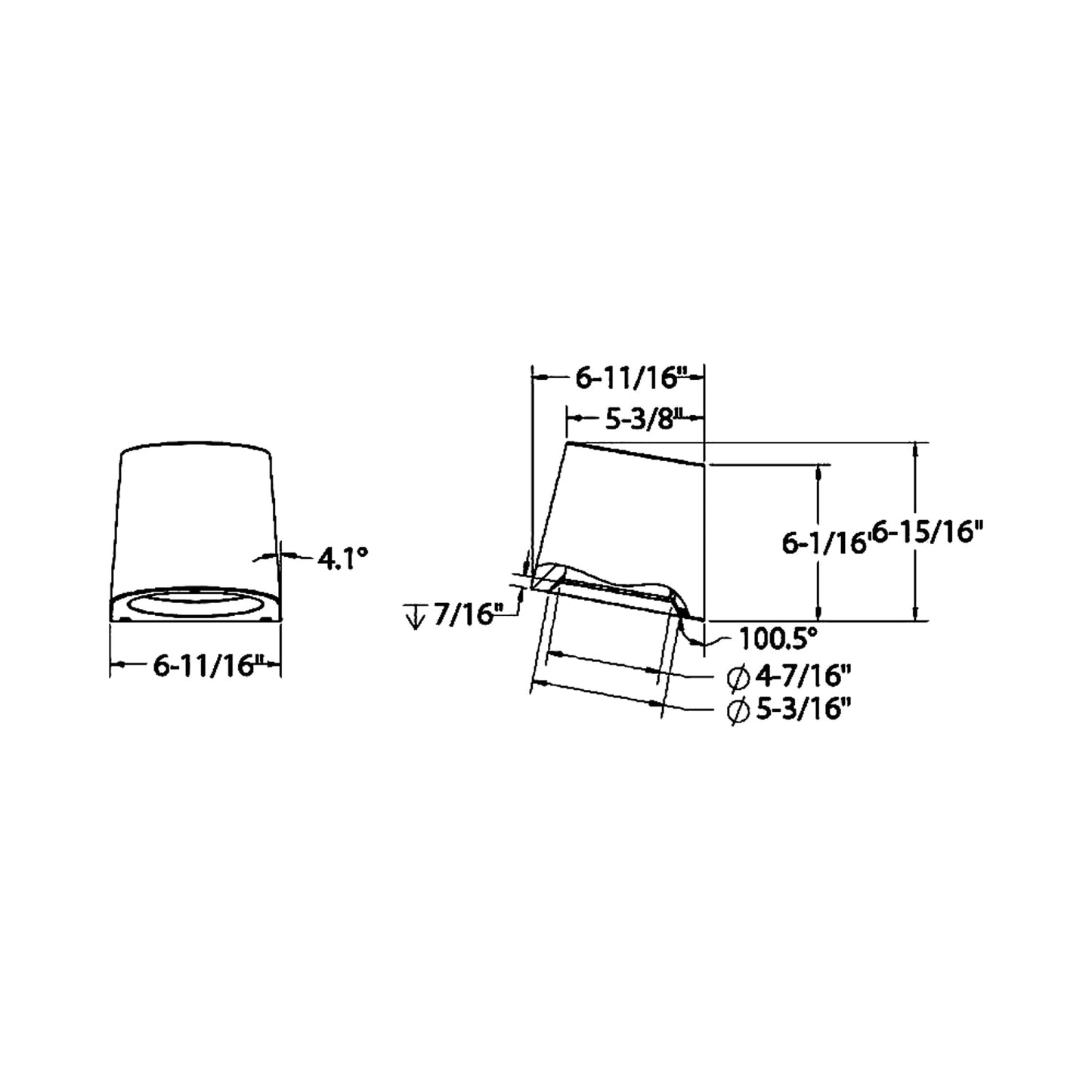 Shield Outdoor LED Wall Light - line drawing.