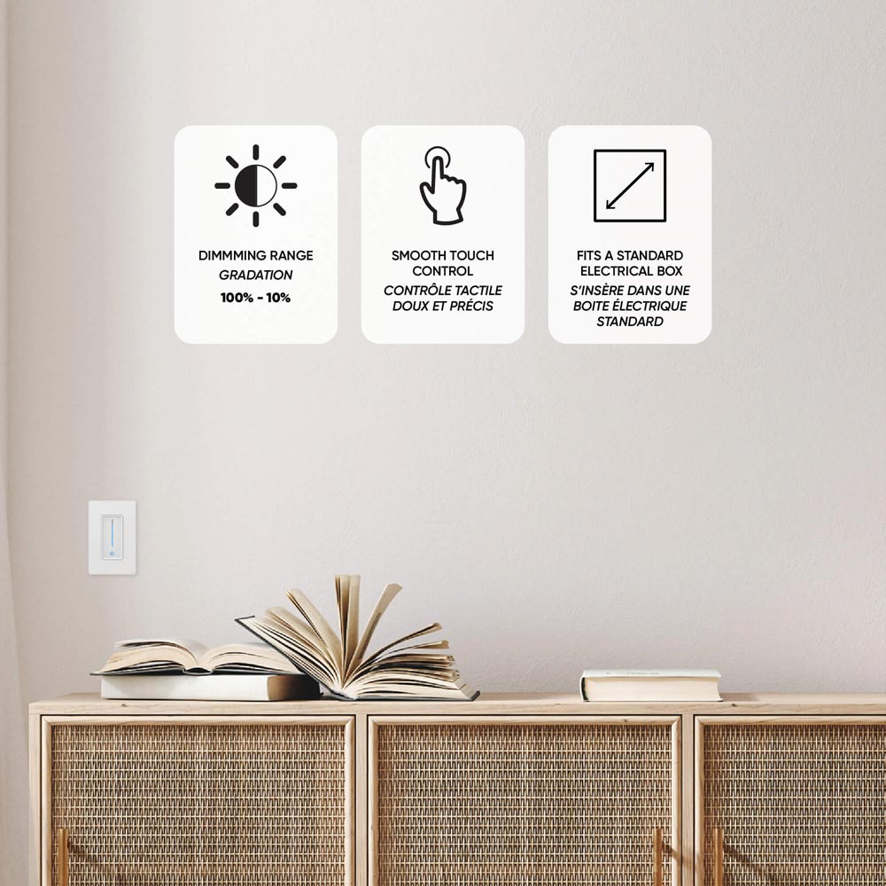Slide Dimmer and Driver in living room.