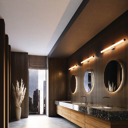 Vela LED Bath Vanity Light in bathroom.