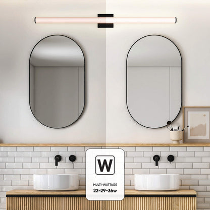 Vela LED Bath Vanity Light in bathroom.
