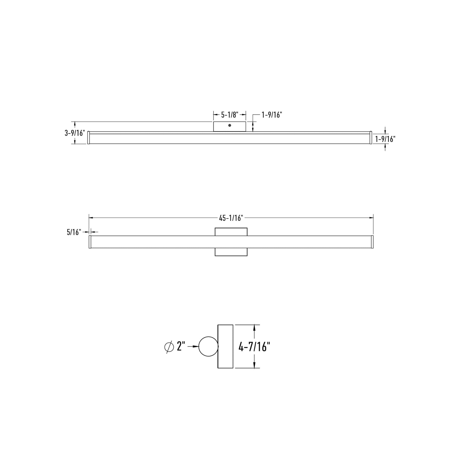 Vela LED Bath Vanity Light - line drawing.