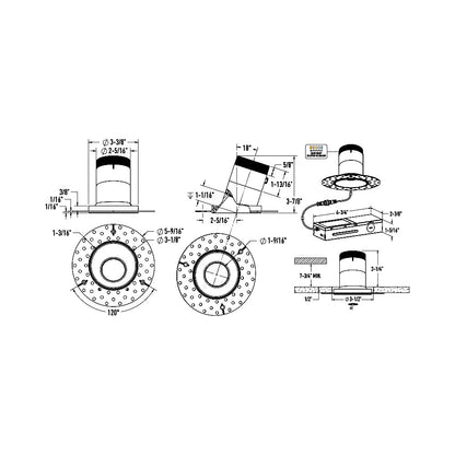 Versa Trimless 3-Inch LED Recessed Downlight - line drawing.