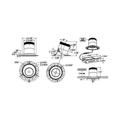 Versa Trimless 4-Inch LED Recessed Downlight - line drawing.