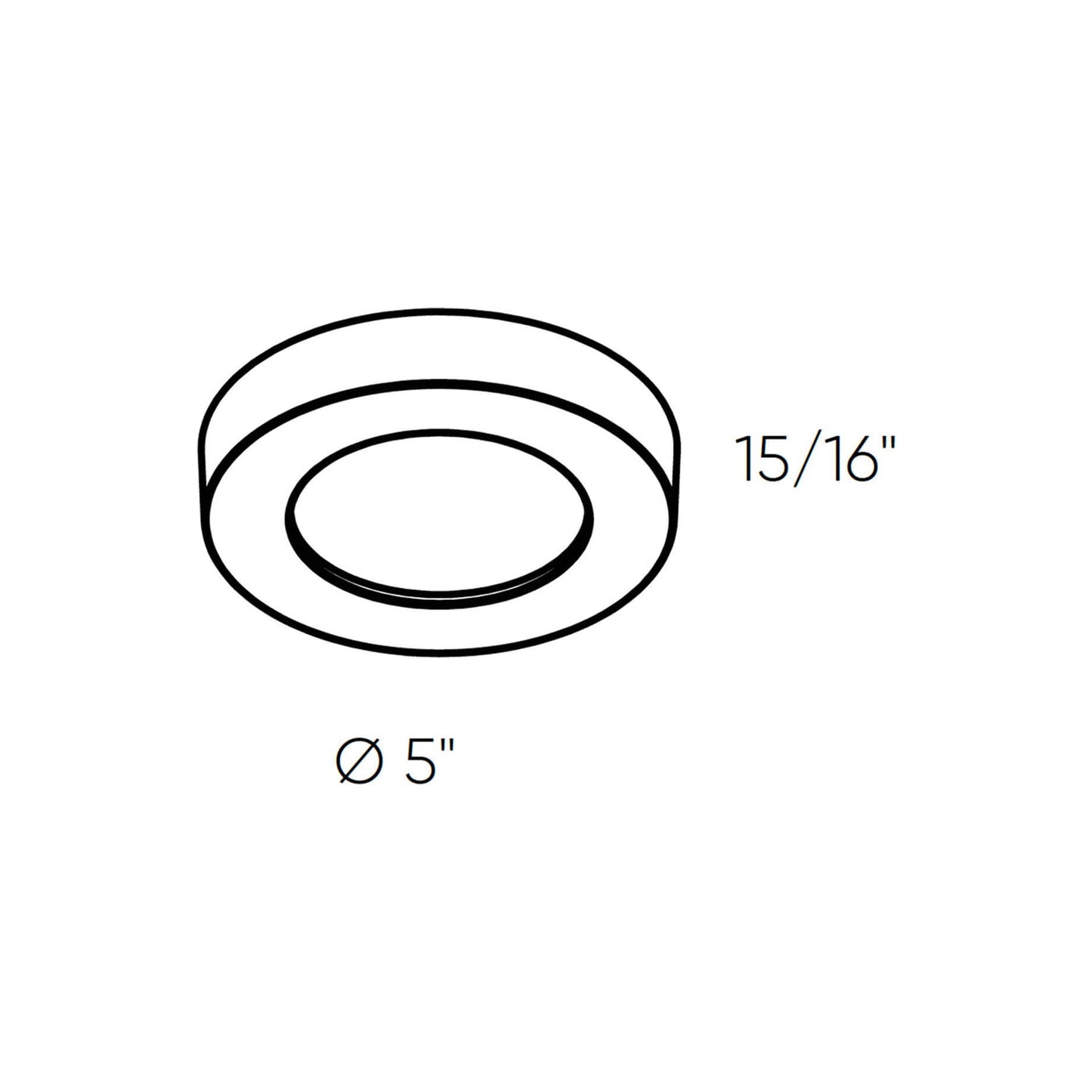 Prime Round LED Flush Mount Ceiling Light - line drawing.