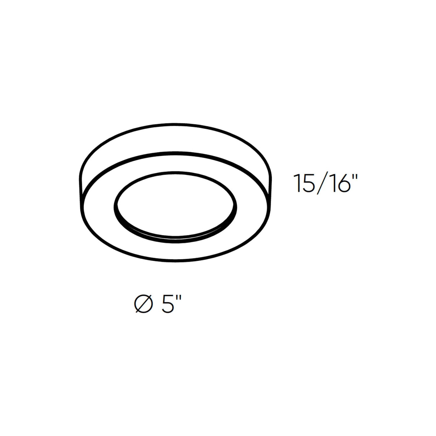 Prime Round LED Flush Mount Ceiling Light - line drawing.