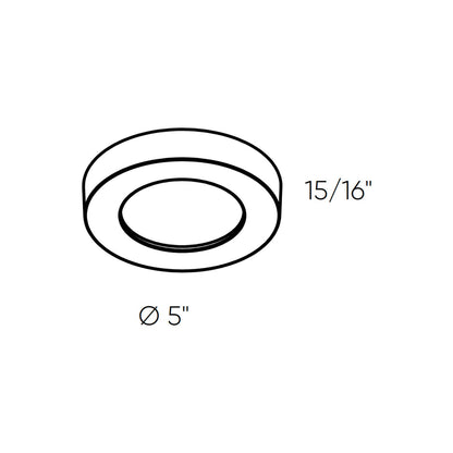 Prime Round LED Flush Mount Ceiling Light - line drawing.