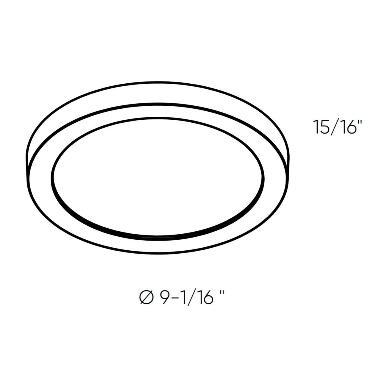 Prime Round LED Flush Mount Ceiling Light - line drawing.