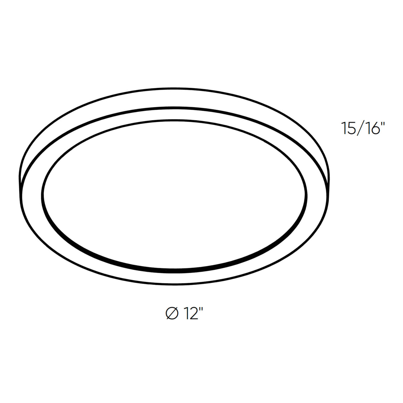 Prime Round LED Flush Mount Ceiling Light - line drawing.