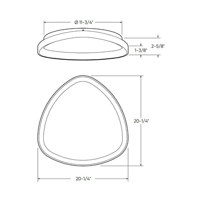 Pyra LED Flush Mount Ceiling Light - line drawing.