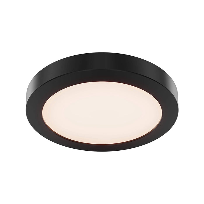 Radiance Round Indoor/Outdoor LED Flush Mount Ceiling Light in Black (9.13-Inch).