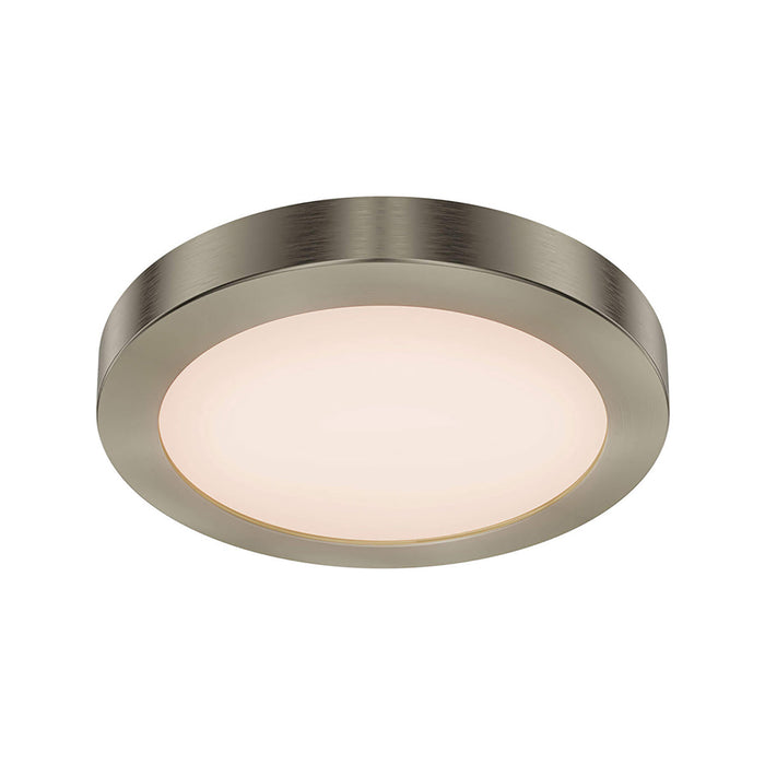Radiance Round Indoor/Outdoor LED Flush Mount Ceiling Light in Satin Nickel (9.13-Inch).
