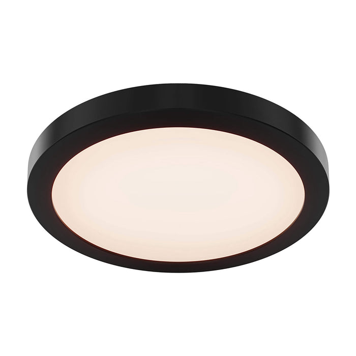 Radiance Round Indoor/Outdoor LED Flush Mount Ceiling Light in Black (12.13-Inch).