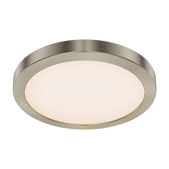 Radiance Round Indoor/Outdoor LED Flush Mount Ceiling Light in Satin Nickel (12.13-Inch).