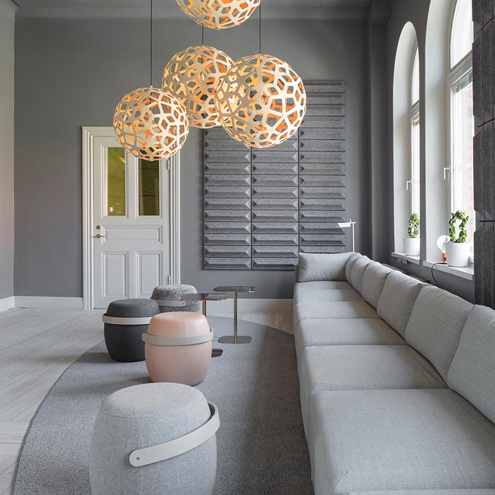 Coral Pendant Light in living room.