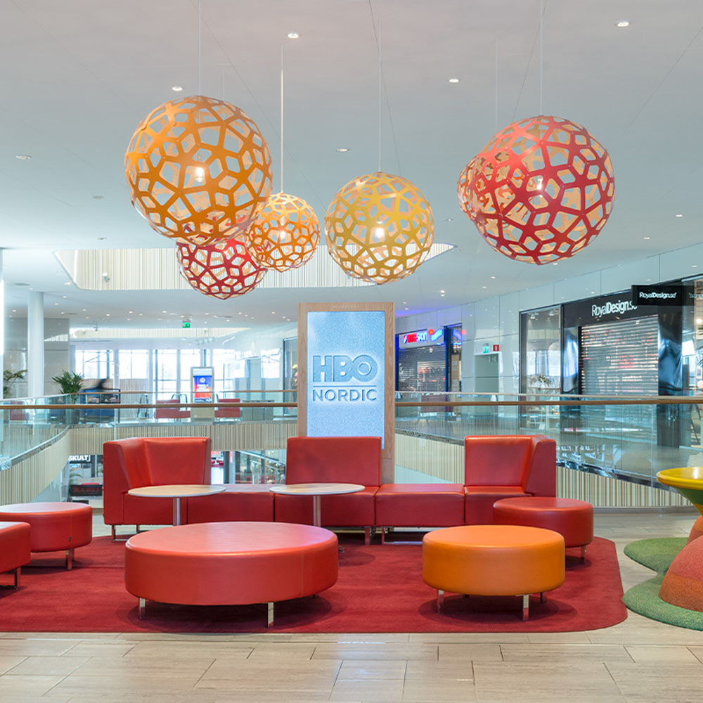 Coral XL Pendant Light in restaurant.