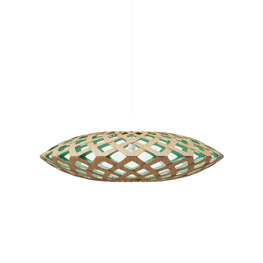 Flax Pendant Light in Bamboo/Aqua (Medium).