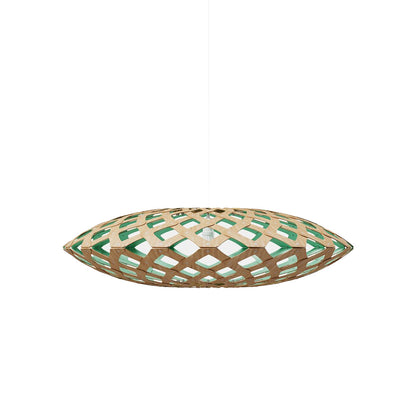 Flax Pendant Light in Bamboo/Aqua (Medium).