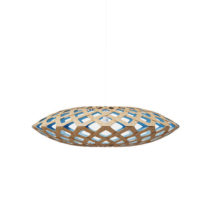 Flax Pendant Light in Bamboo/Blue (Medium).