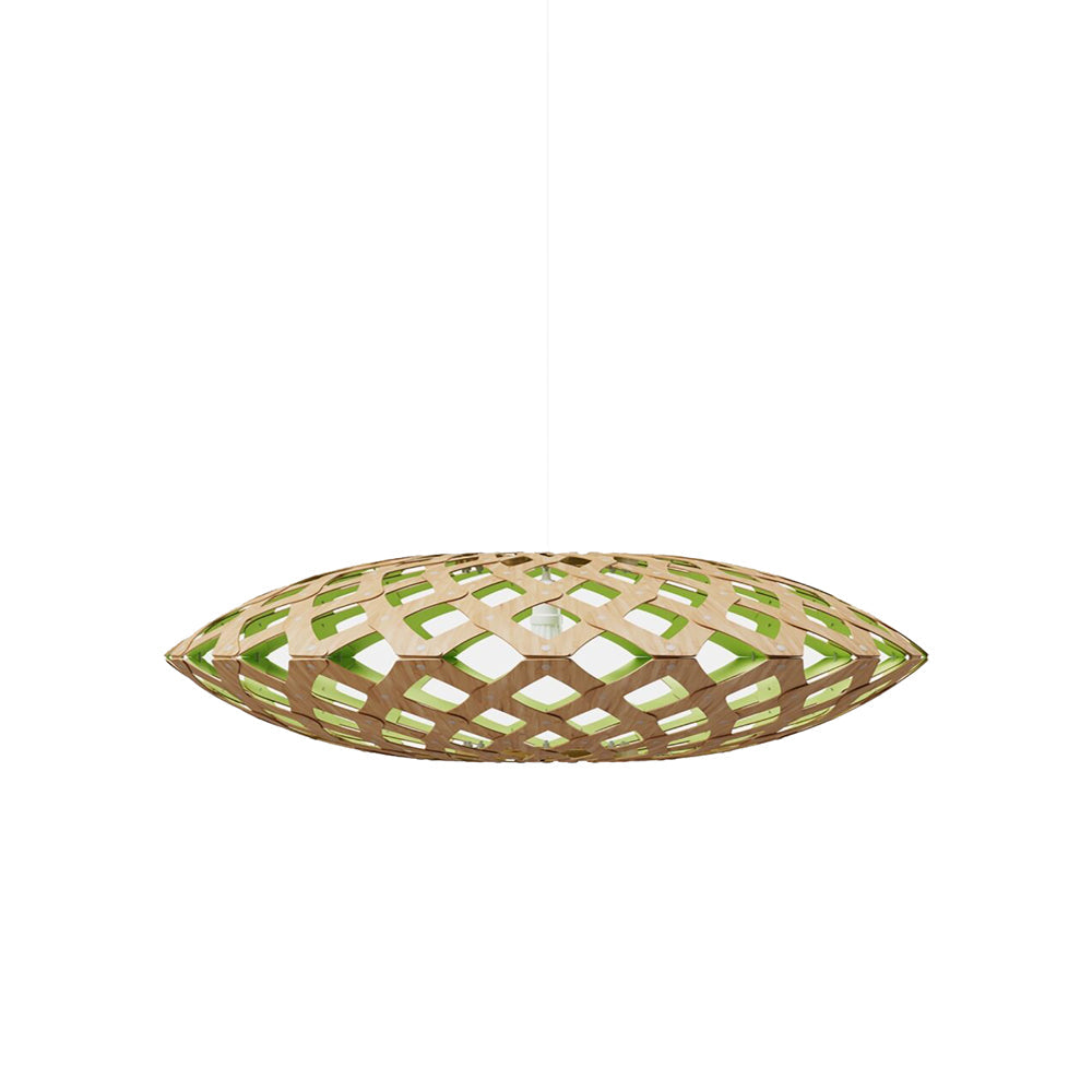 Flax Pendant Light in Bamboo/Lime (Medium).