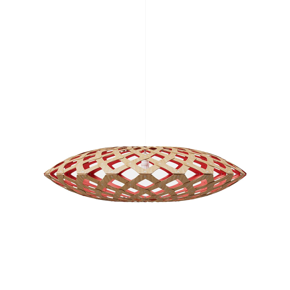 Flax Pendant Light in Bamboo/Red (Medium).