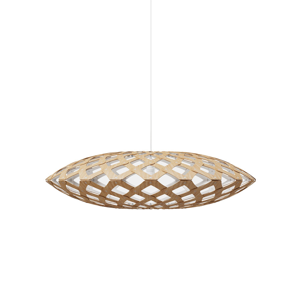 Flax Pendant Light in Bamboo/White (Medium).