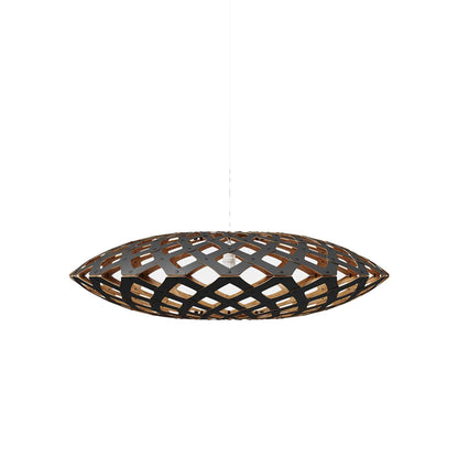 Flax Pendant Light in Black/Bamboo (Medium).