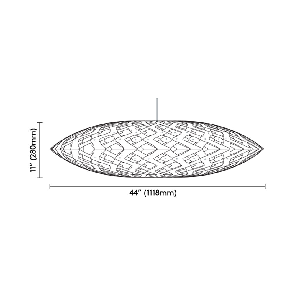 Flax Pendant Light - line drawing.