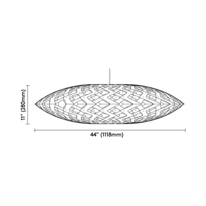 Flax Pendant Light - line drawing.