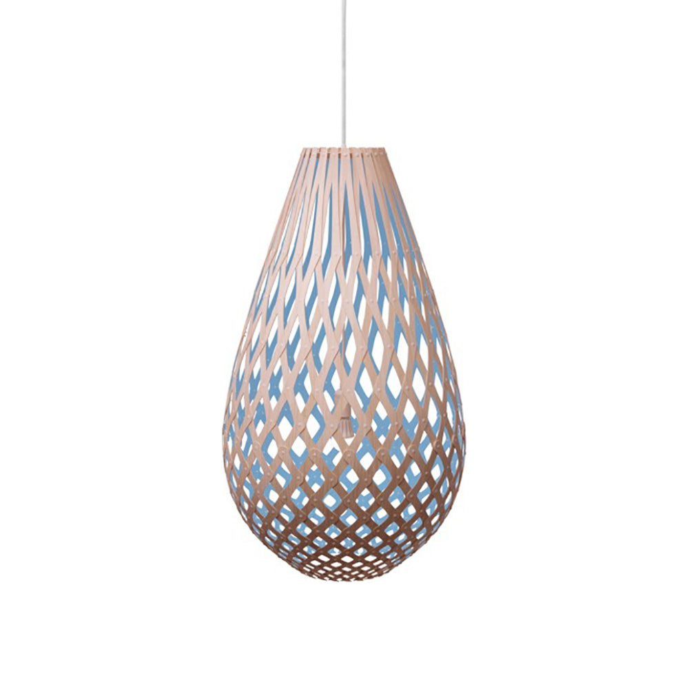 Koura Pendant Light in Bamboo/Blue (27-Inch).